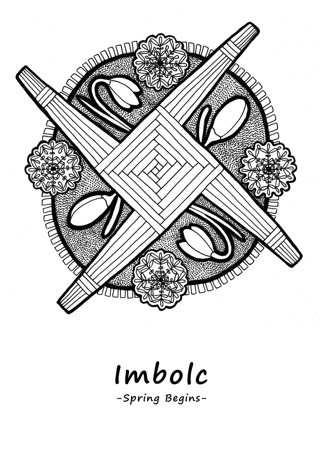 Imbolc Coloring Pages: Imbolc Printable Imbolc Coloring Page Altar Art Art