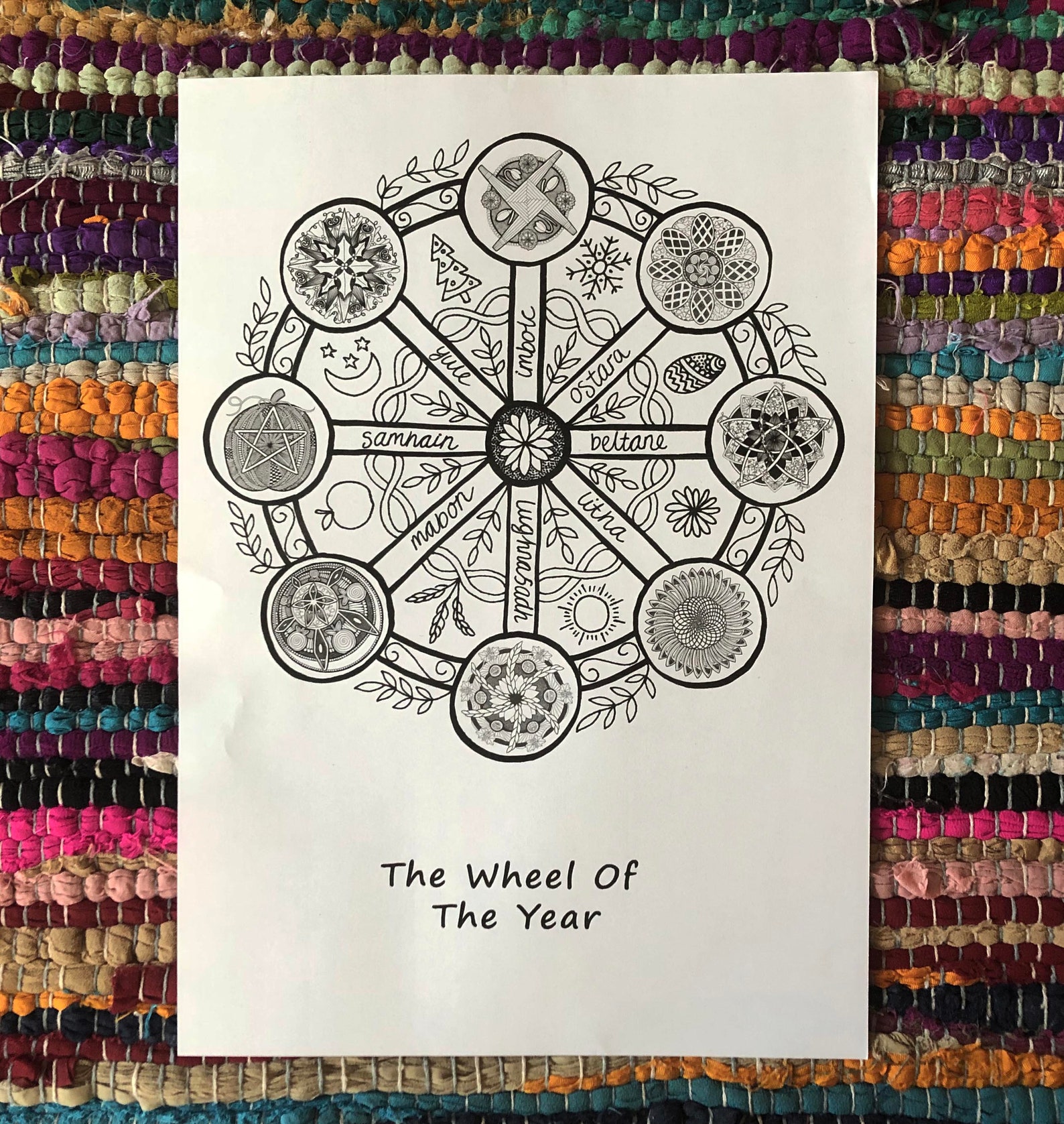 New Wheel Of The Year Coloring Page for Adult