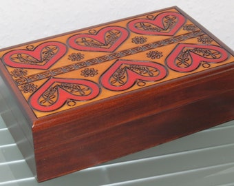 Herzbox Geschenkbox Holz ca9×8×4,5cm beschriftbar Schmuck Schatulle Holzbox Herz 