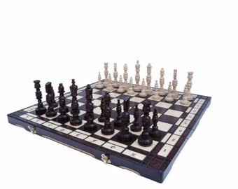 Elegant big chess chess game 58 x 58 hand carved new wood exclusive SET