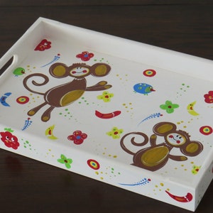 Dienblad houten dienblad serveerblad aap