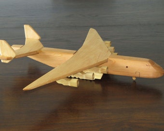 Freight plane transport plane airplane jumbo jet model wood handmade