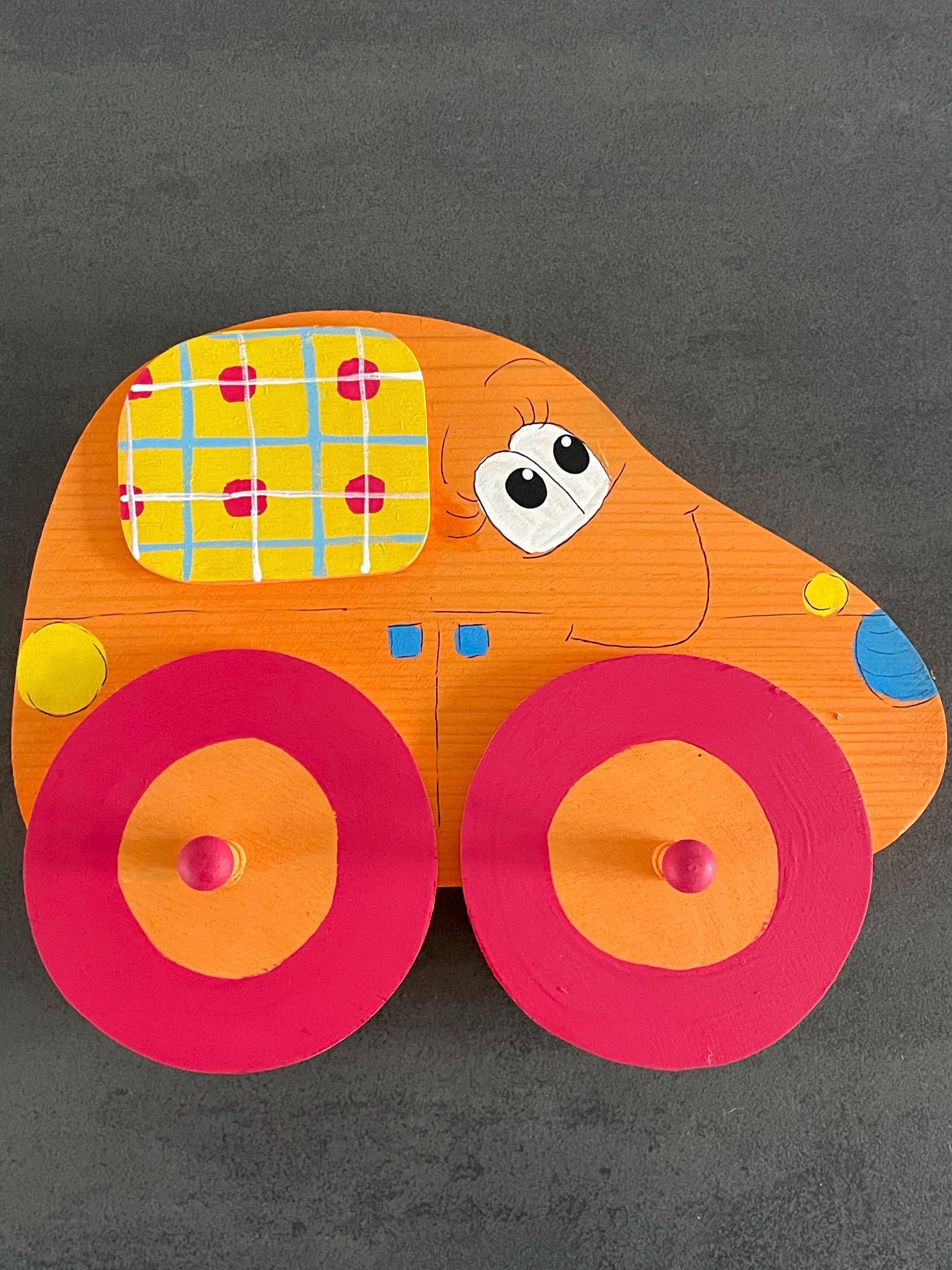 Kinder Wandhaken Auto-Design Aus Holz – Bunte Garderobe Für Jungen-Zimmer