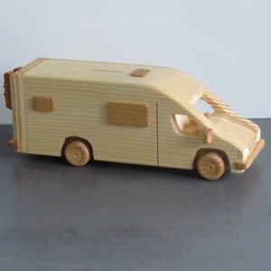 RV mobile home Motorhome van vanlife Camper money box camping caravan model car wood very rare handmade Van life