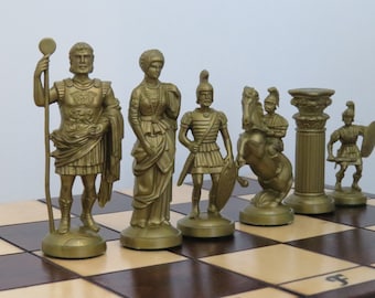 Edles Schach Schachspiel Spartan Schachbrett 49 x 49 cm KH 100 mm EXKLUSIVE SET