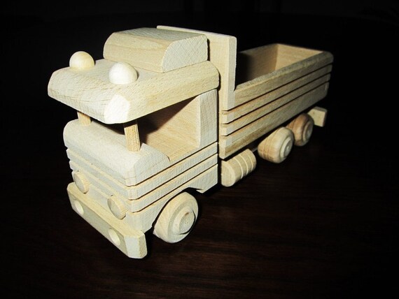 Kipper LKW Truck Laster TIR Lastwagen Auto Automodell Holzmodell Holz NEU