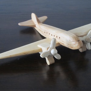 Airplane bomber vintage passenger plane model wood handmade
