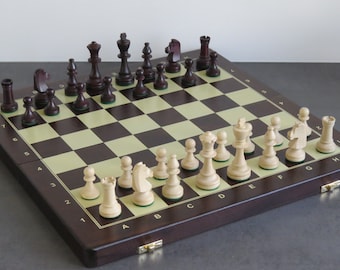 Very noble chess chess game Junior chessboard wood handmade SET brown