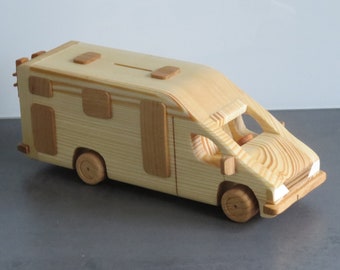 RV mobile home Motorhome Partial Integrated vanlife Camper money box camping caravan model car wood very rare handmade Van life