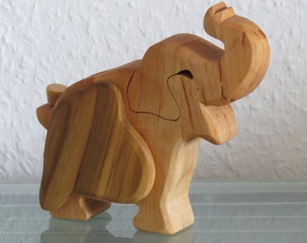 Money Box Elephant Dekofigur Animals Africa Wood