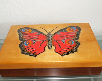 Jewelry Box  butterfly wooden chest