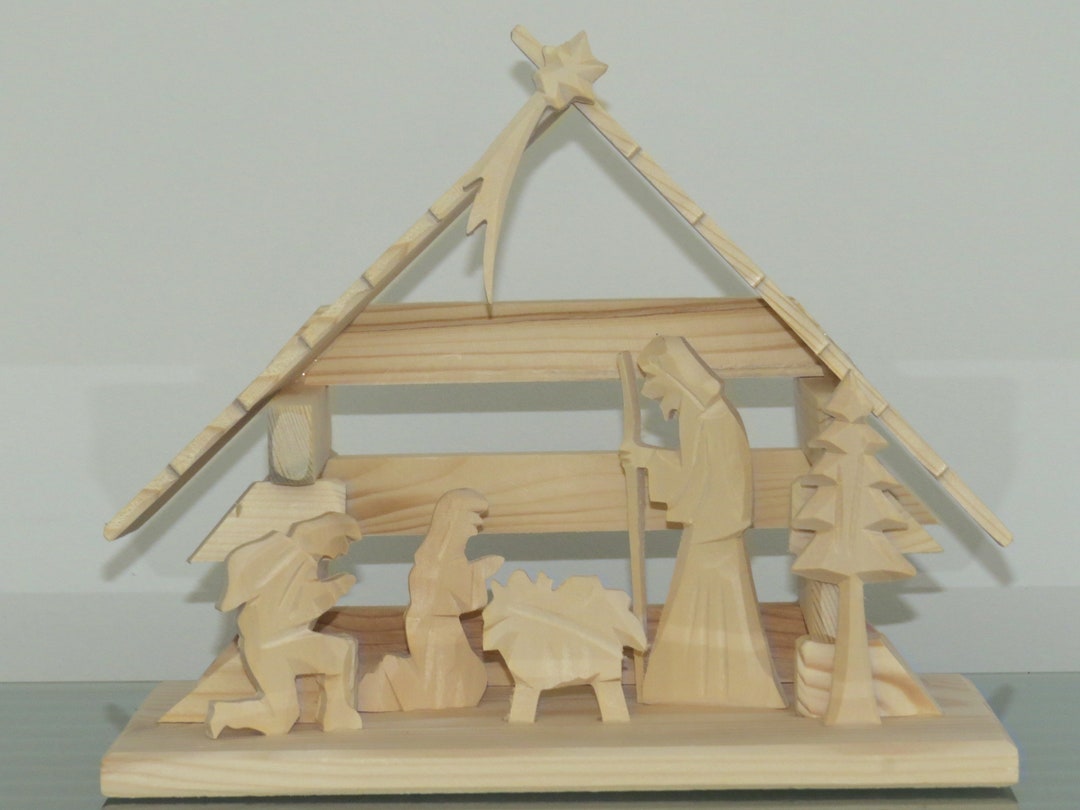 Cribs Christmas Crib Wooden Crib Figures Christmas SET Wood Etsy