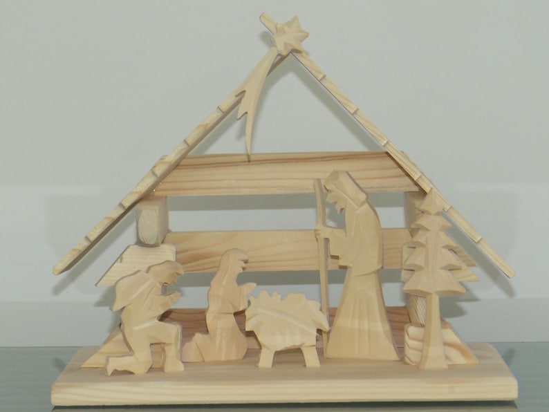 Cribs Christmas Crib Wooden Crib Figures Christmas SET Wood Etsy