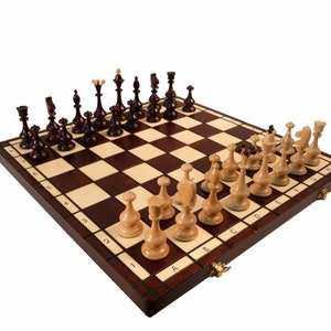 Elegant big chess chess game 48 x 48 cm 48x48 new wood exclusive SET
