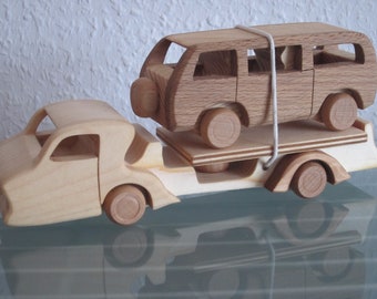 Car transporter truck car vintage car wood