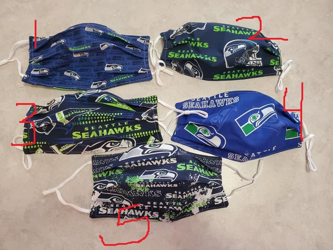 Seattle Seahawks Face Mask - Etsy