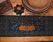 Wool Applique Penny Rug e-Pattern pdf BITTERSWEET RUNNER Digital Download Pumpkin Needle Felting Autumn Thanksgiving Fall Harvest