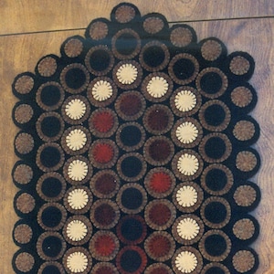 Primitive Wolle Penny Rug e-Pattern Traditionelle Pennies Langer Wollteppich - HERRLICH!