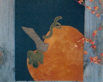 Wool Applique E-Pattern pdf PUMPKIN RUNNER Penny Rug Pattern Runner Autumn Fall Pumpkin Halloween EASY!!!