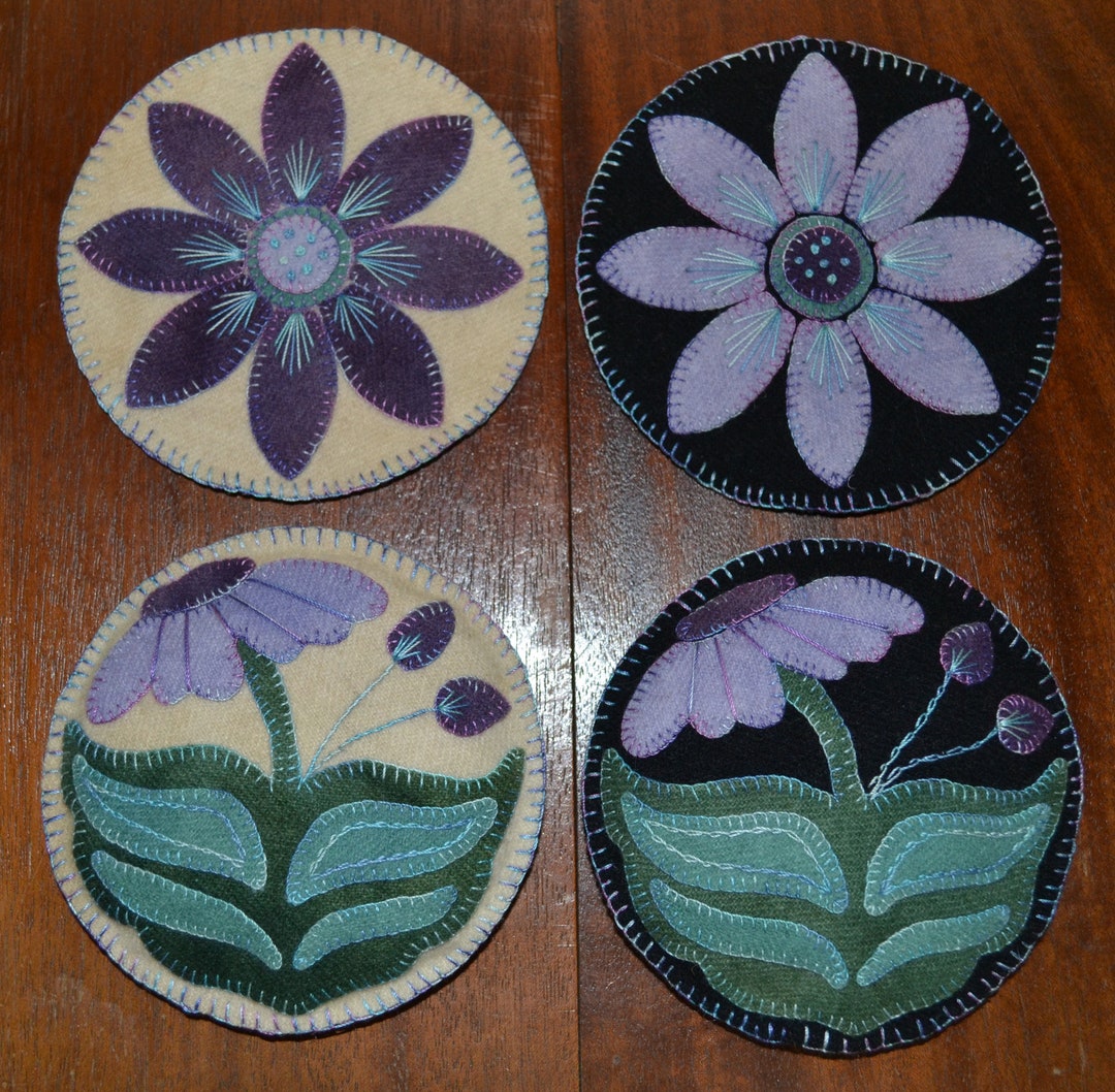 Wool Applique Penny Rug E-pattern Pdf CIRCLES of APPLIQUE FUN! Pin ...