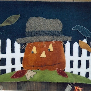 Wolldecke e-Pattern pdf KÜRBIS PATCH Muster Kürbis Krähe Vogelscheuche Herbst Halloween