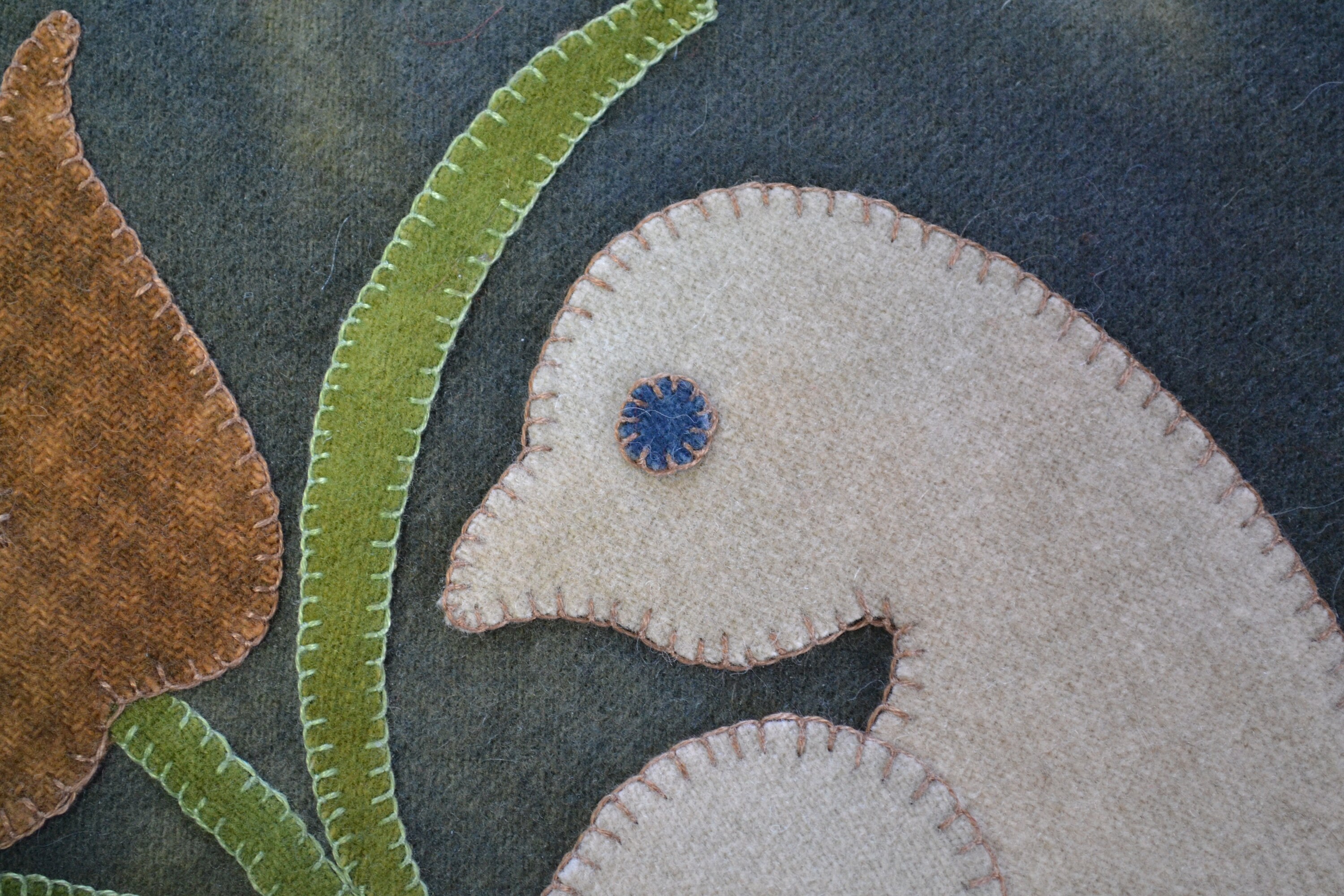 Primitive Penny Rug Patterns Primitive Wool Penny Rug E-pattern Pdf Oval Bird Hand-dyed Wool Antique ...