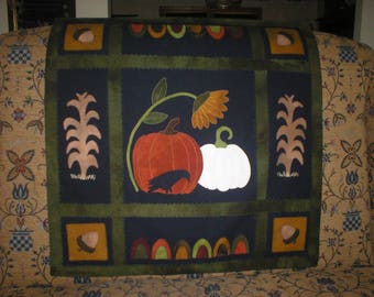 Wolle Applique e-Pattern pdf AUTUMN ERNTE QUILT Wandbehang Kürbisse Krähe Eicheln Maisstroh Sonnenblume