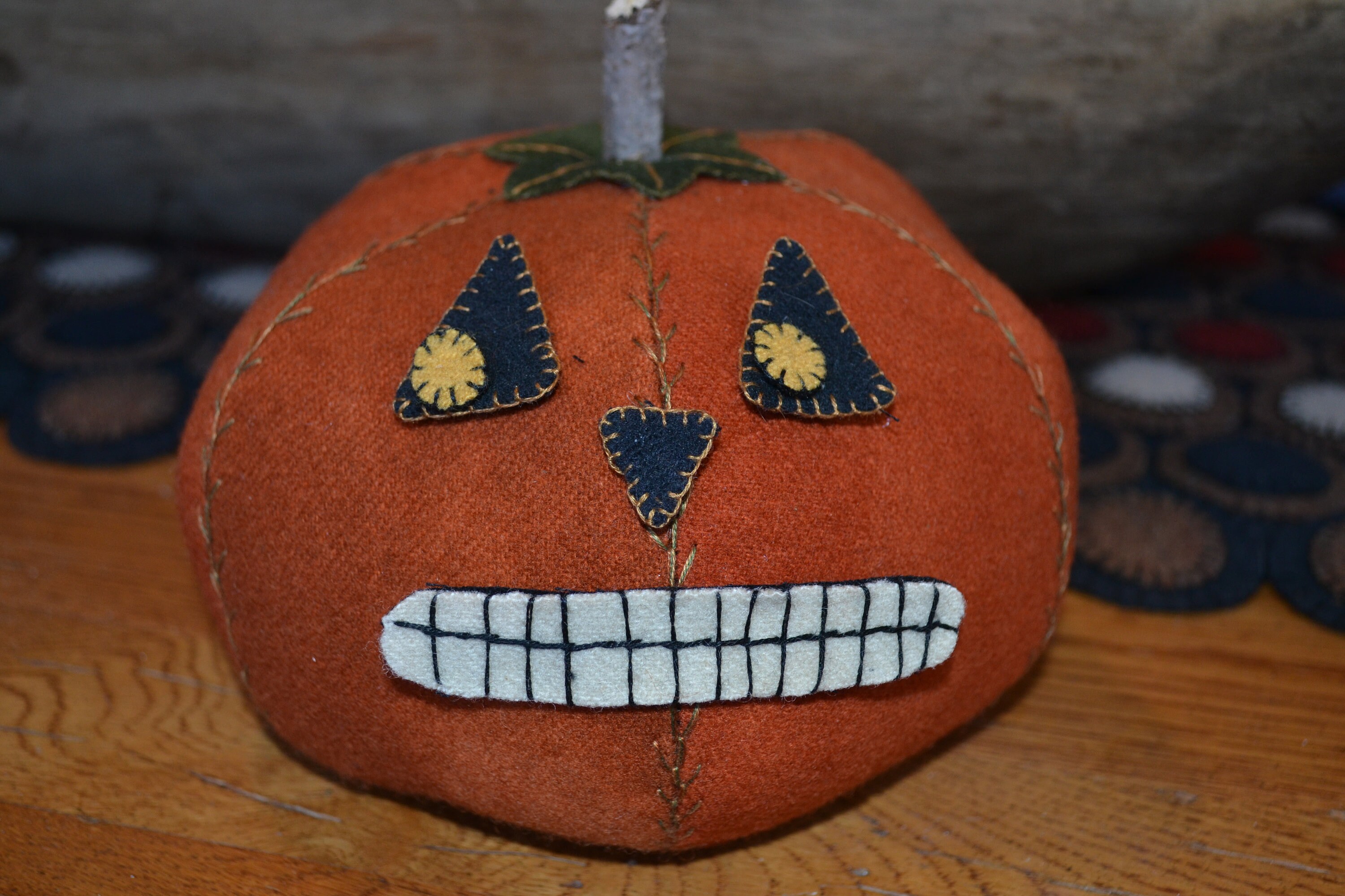 Wool Applique Penny Rug E-pattern Pdf Digital Download PUMPKIN ...