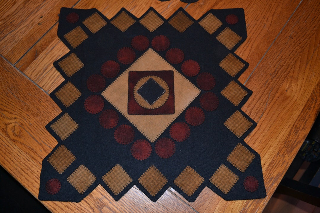 Wool Applique Penny Rug E-pattern Digital Download Pdf Grandmother's ...