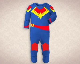 captain marvel baby onesie