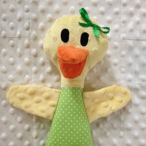 duck made from baby pajamas, keepsake teddy bear made with clothes, memory bear made from blanket personalized baby gift custom stuffed duck image 1