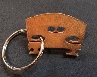 violin bridge keychain, music gift, music teacher gift, violin gift, viola gifts, cello, bass, string player, musician, musical instrument