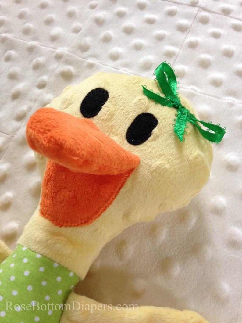 duck made from baby pajamas, keepsake teddy bear made with clothes, memory bear made from blanket personalized baby gift custom stuffed duck image 4