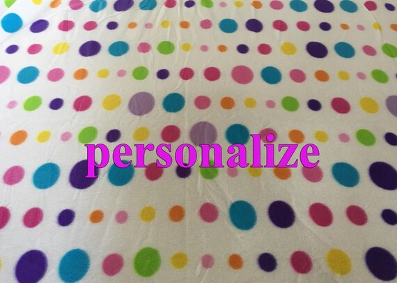 personalized fleece blanket polka dots fleece blanket kids etsy