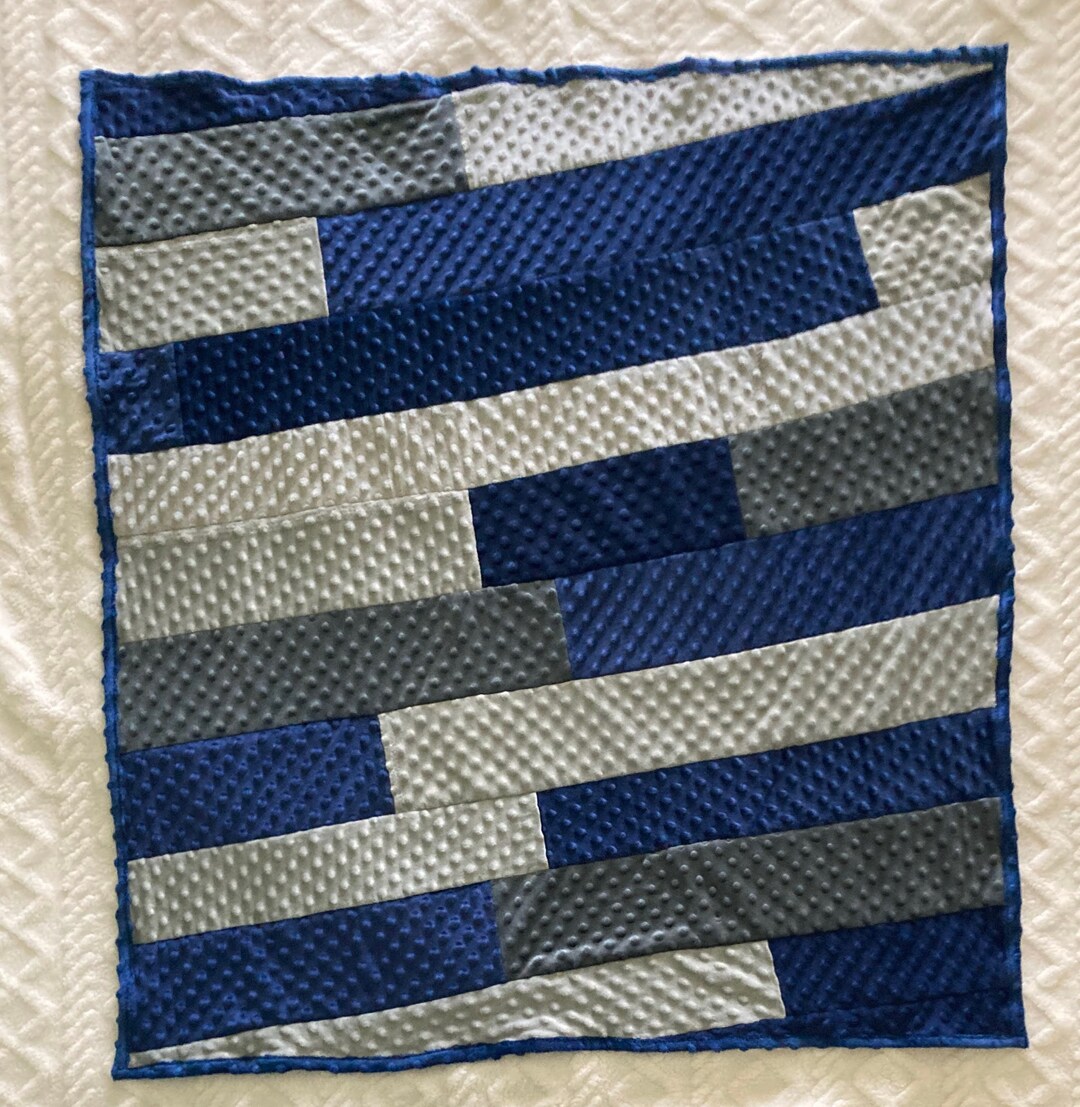 Gray and Navy Baby Quilt - Etsy