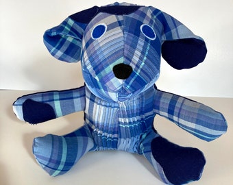 memory dog, memory bear made out of baby's pajamas, keepsake teddy bear made with clothes, memory stuffed animal, keepsake dog,