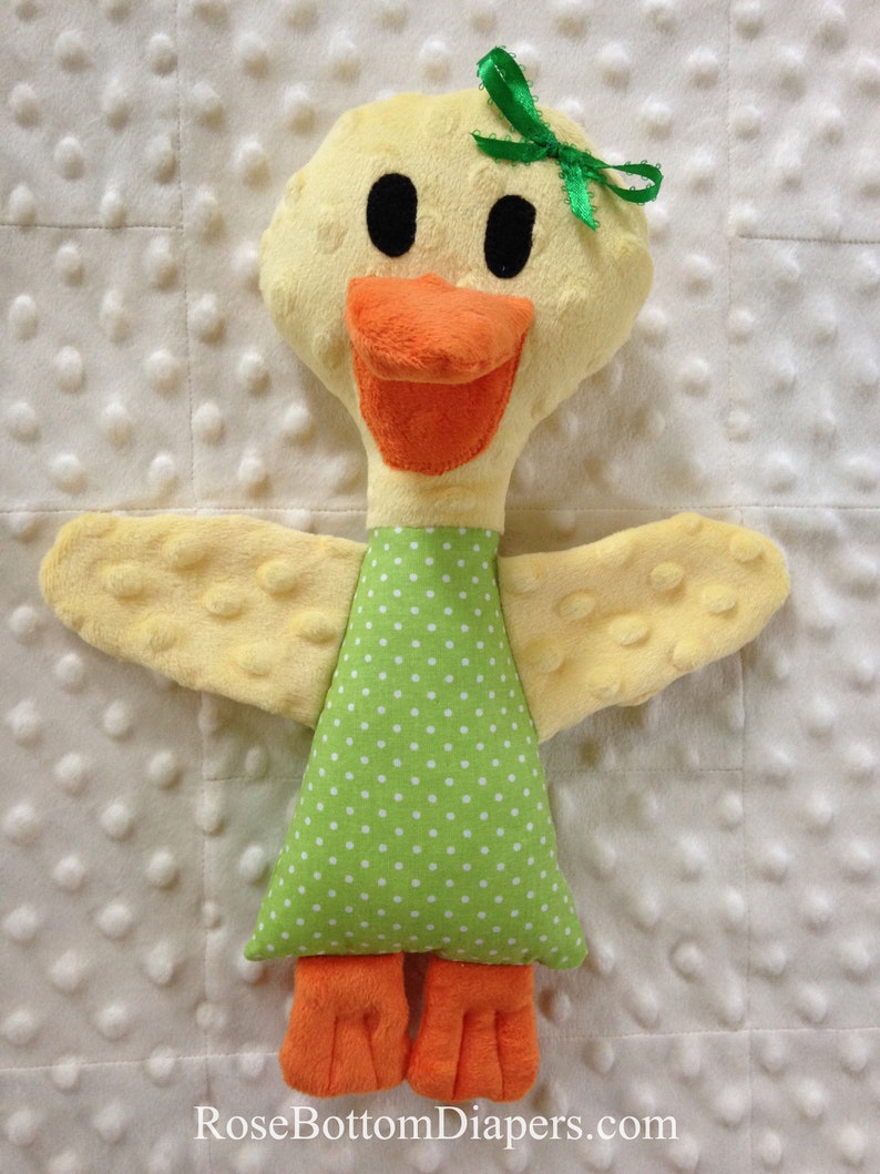 duck made from baby pajamas, keepsake teddy bear made with clothes, memory bear made from blanket personalized baby gift custom stuffed duck image 1