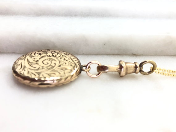 Antique Victorian Rolled Gold Oval Locket Fob Pen… - image 8