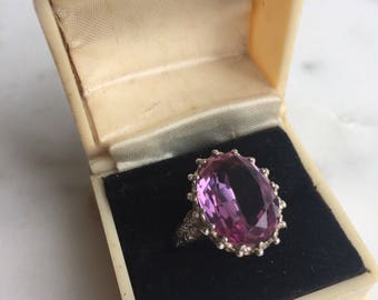 Vintage Sterling Silver Synthetic Alexandrite Ring