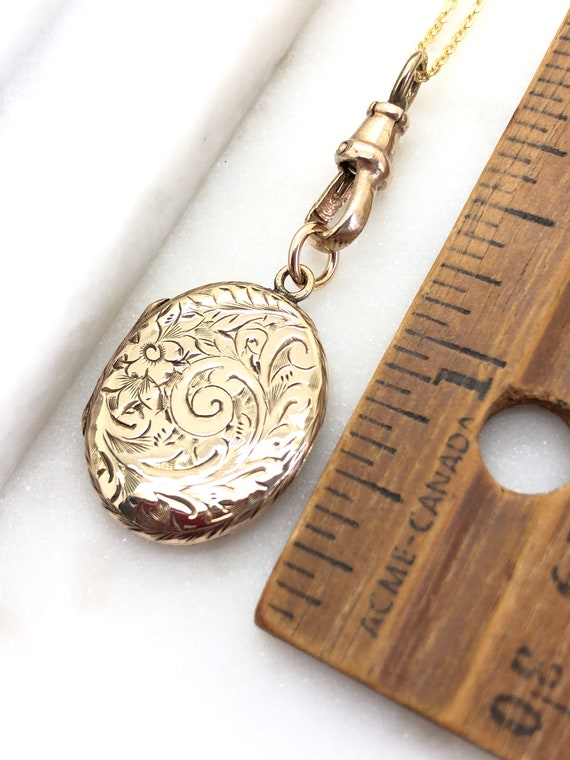 Antique Victorian Rolled Gold Oval Locket Fob Pen… - image 9
