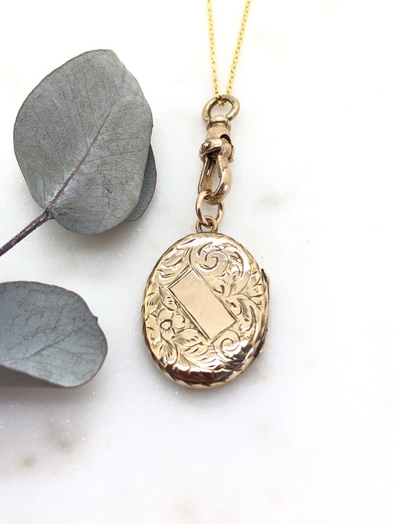 Antique Victorian Rolled Gold Oval Locket Fob Pen… - image 3
