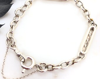 Antieke Sterling Zilveren Albert Ketting Armband