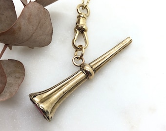 Victorian Rolled Gold Watch Key Fob Pendant Necklace