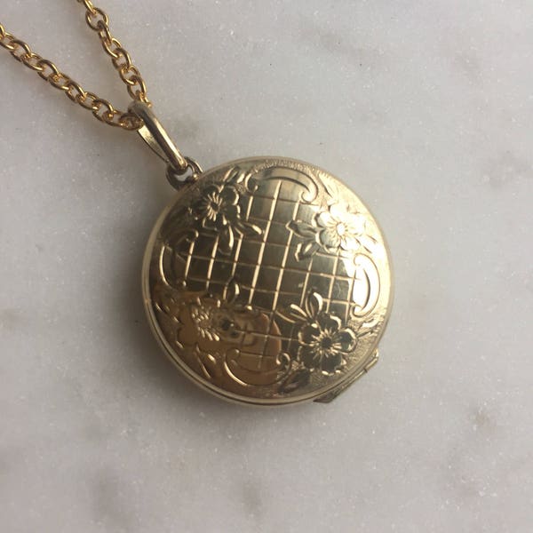 Vintage Gold-Medaillon Halskette