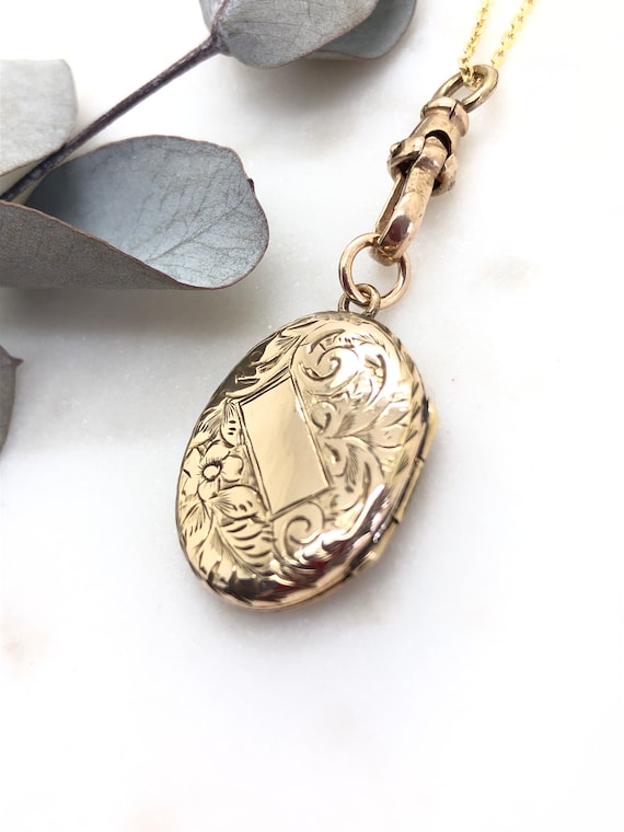 Antique Victorian Rolled Gold Oval Locket Fob Pen… - image 2