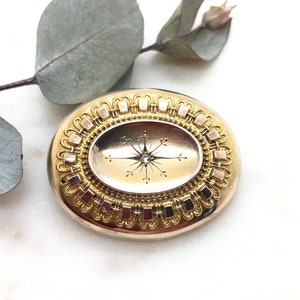 Antike viktorianische vergoldete Foto Locket Brosche