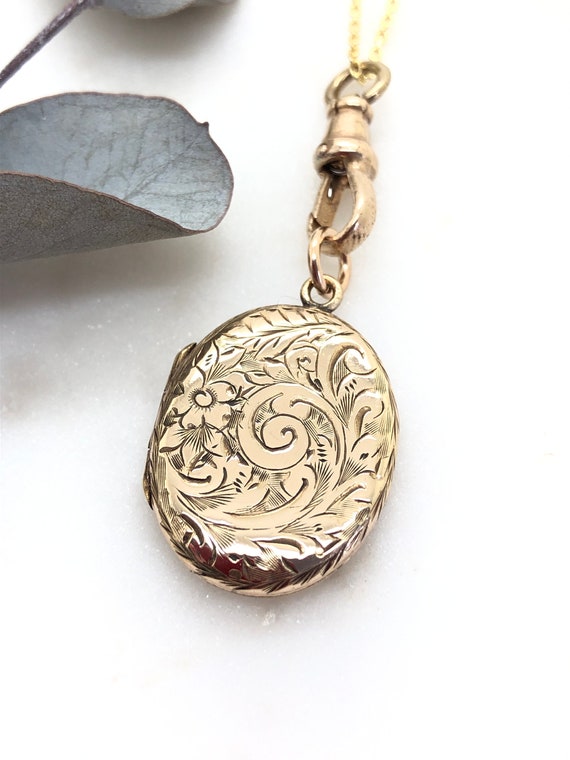 Antique Victorian Rolled Gold Oval Locket Fob Pen… - image 4