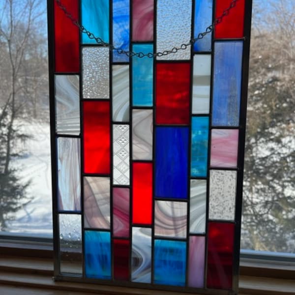 Stained Glass Window Hangings Rectangle Etsy