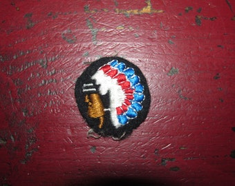 Indian Headdress Patch Vintage Classic Embroidered Sew On Patch 1 12 Round Native American Indian Chief