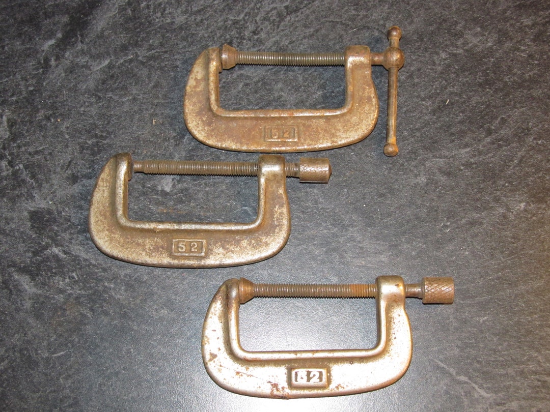 Vintage C Clamps 2 1/4 No 52 Lot of 3 Clamps Steel Clamps Screw Clamps